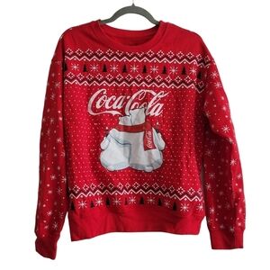 Coca Cola Red Crew Neck Sweatshirt Light Up Pullover